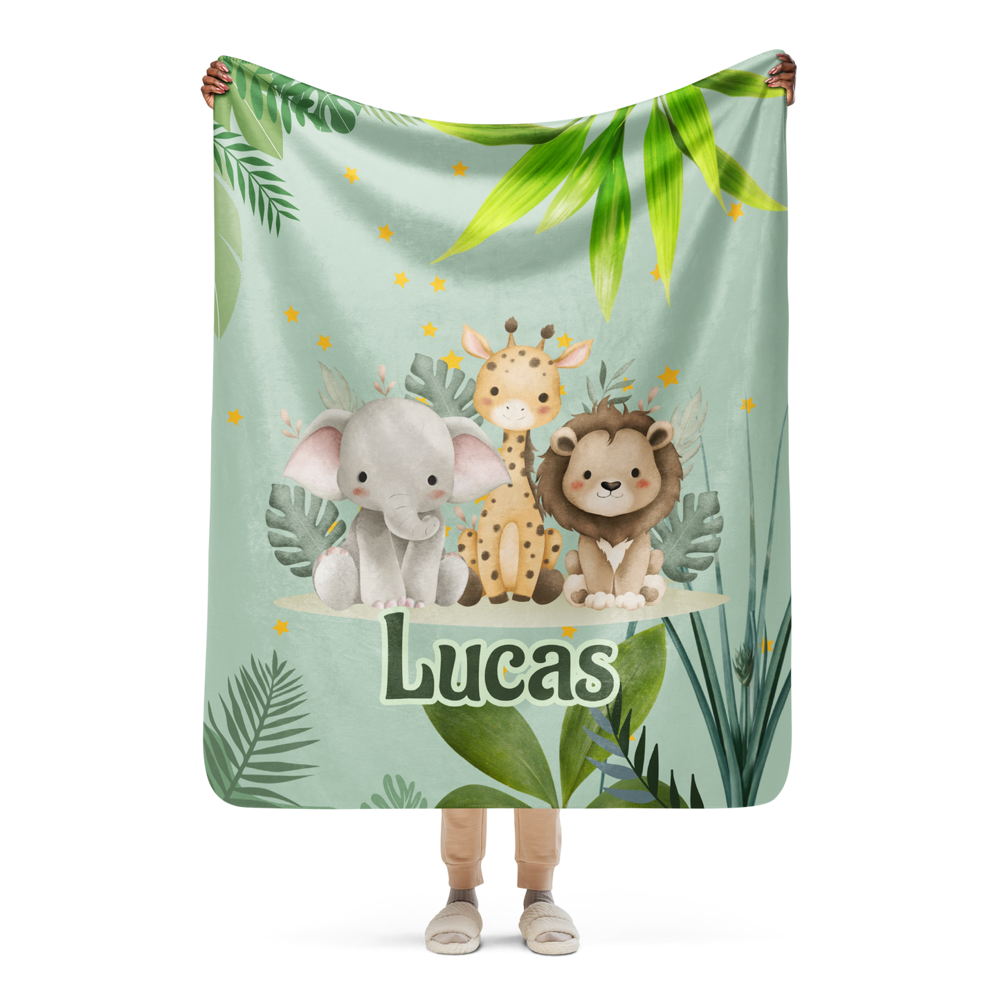 Sherpa Plaid – Kids Collectie 'Wilde Dieren'